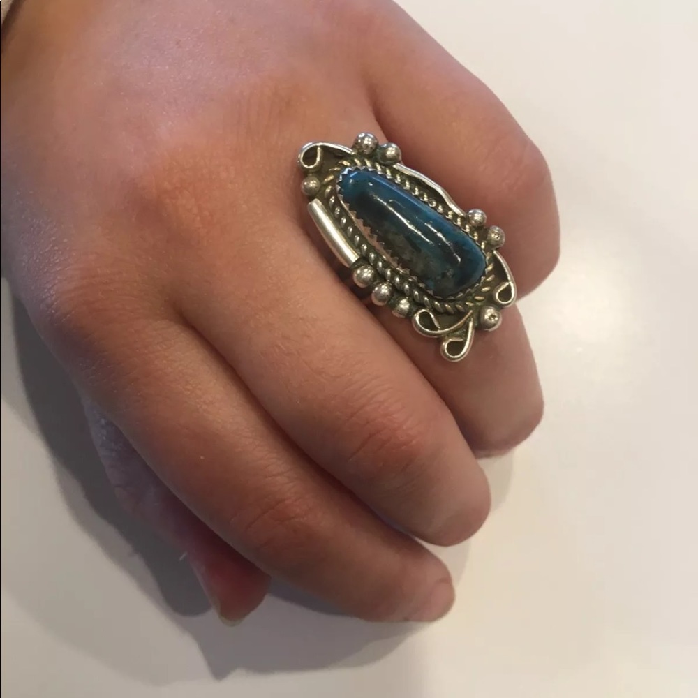 Vintage Sterling Silver Turquoise Ring large